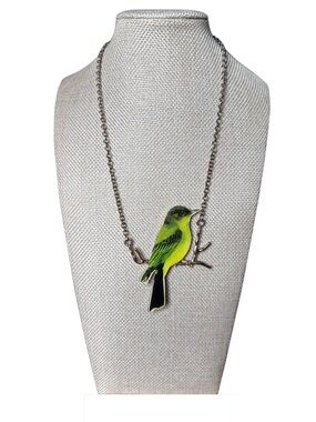 Green Bird Pendant Necklace - Unbranded
